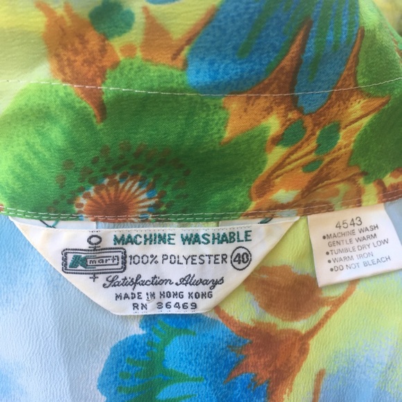 Vintage seventies polyester floral blouse size med - Picture 2 of 8